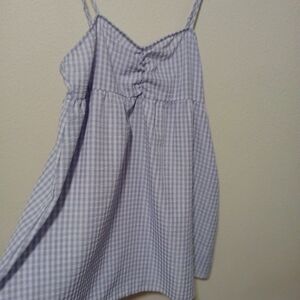 Elegant Lavender Gingham Mini Dress